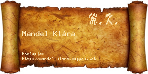 Mandel Klára névjegykártya